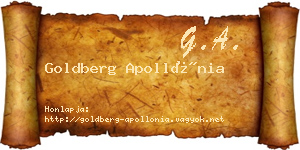 Goldberg Apollónia névjegykártya
